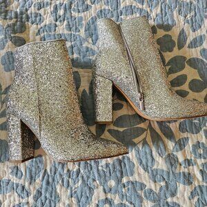 Silver Glitter Booties
